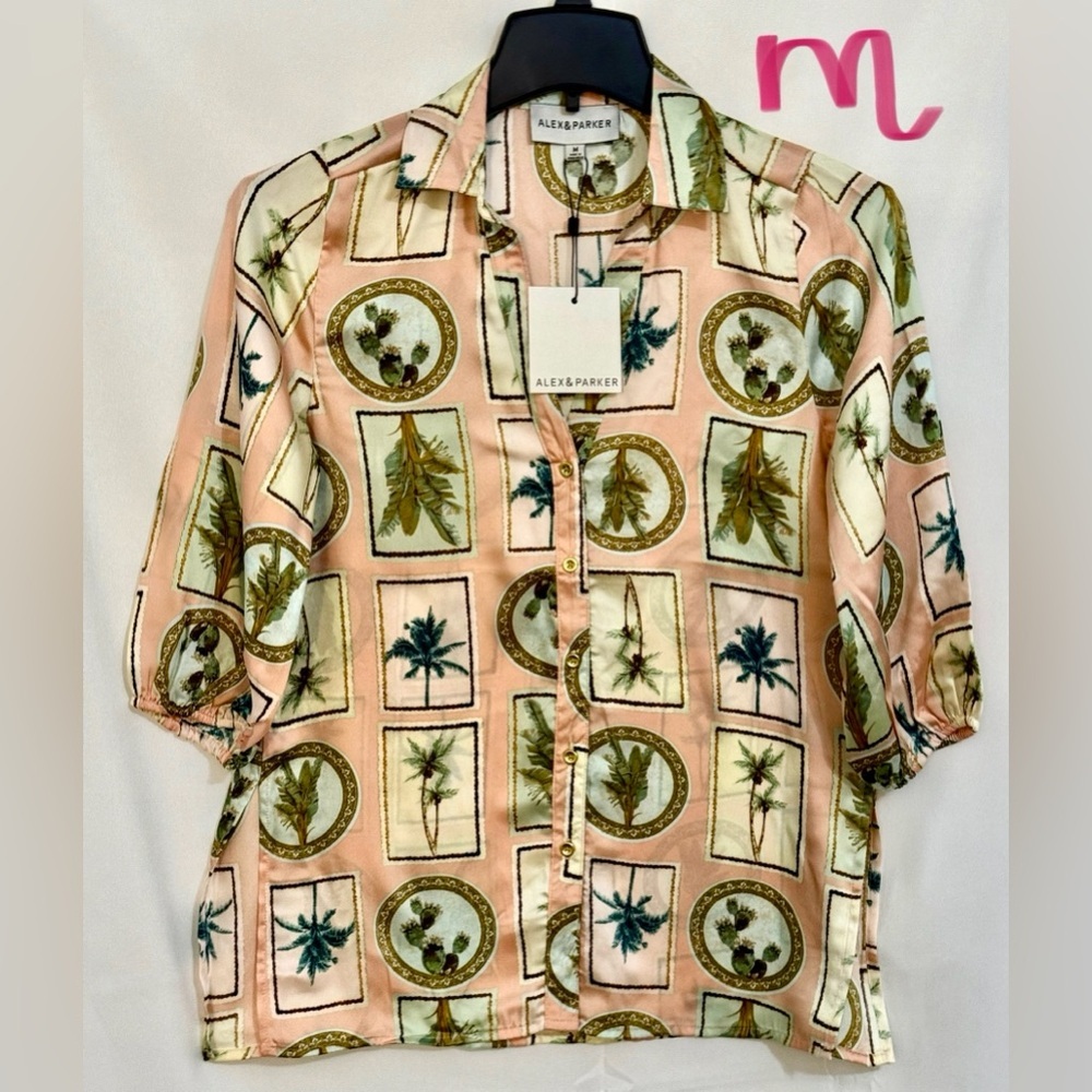 Alex Parker Women's Pink Patterned Top